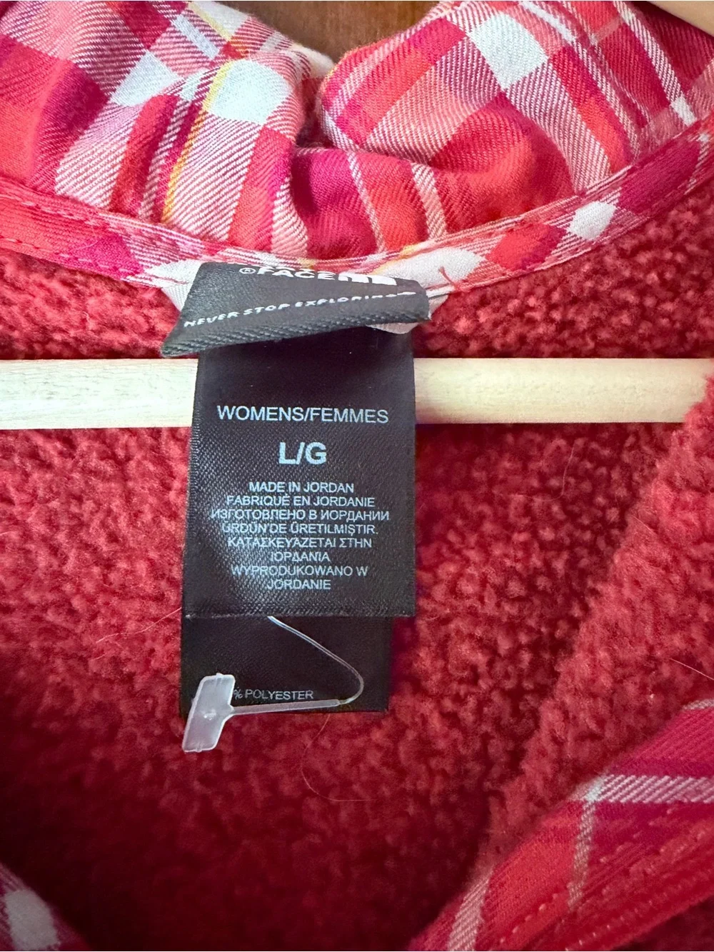 The North Face Sweater Fleece Vest Plaid Trim Women’s Large